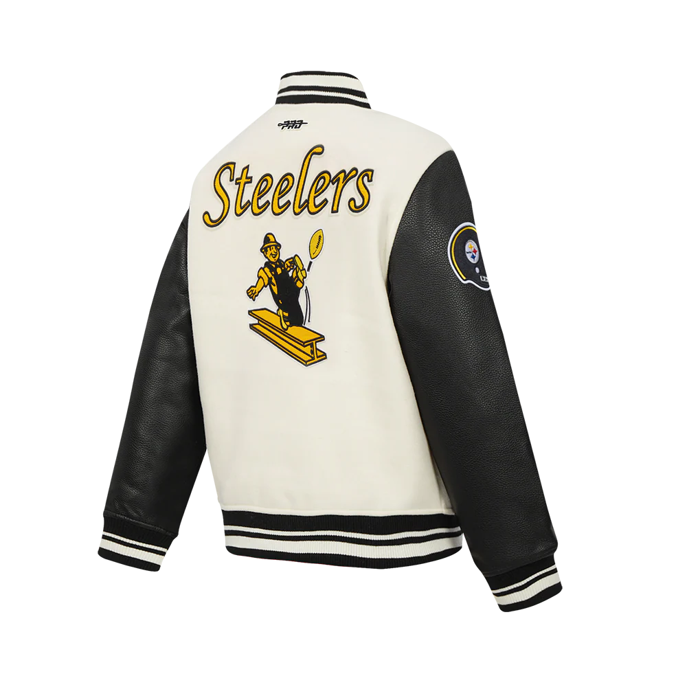 NFL PITTSBURGH STEELERS RETRO CLASSIC BIG BOYS RIB WOOL VARSITY JACKET