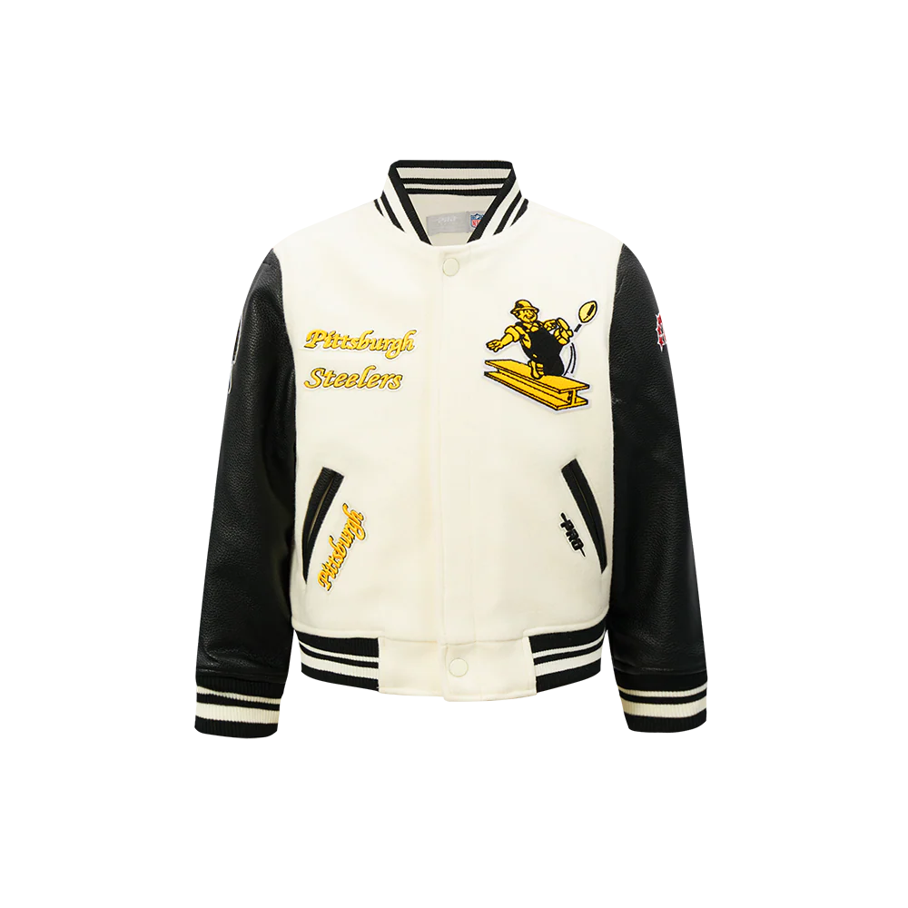 NFL PITTSBURGH STEELERS RETRO CLASSIC LITTLE BOYS RIB WOOL VARSITY JACKET