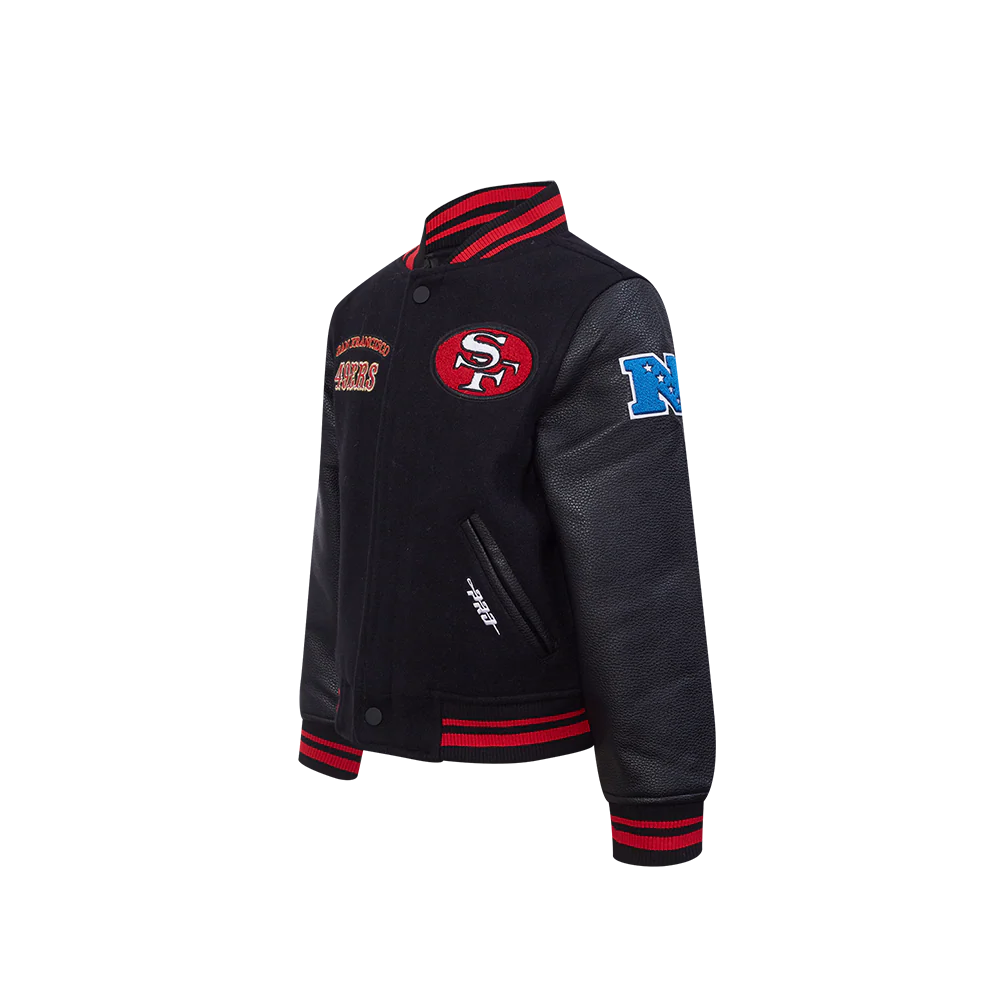 NFL SAN FRANCISCO 49ERS RETRO CLASSIC LITTLE BOYS RIB WOOL VARSITY JACKET