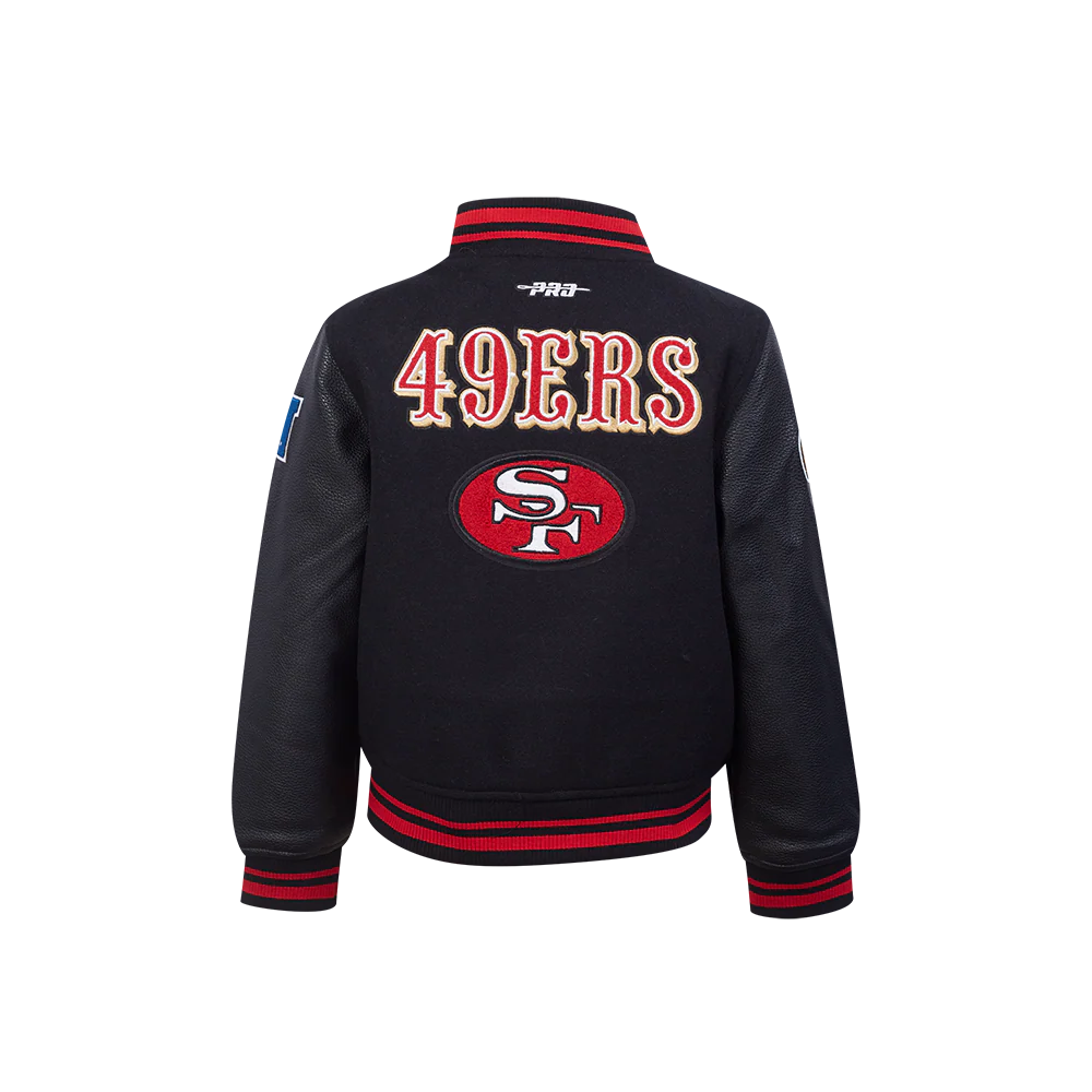 NFL SAN FRANCISCO 49ERS RETRO CLASSIC LITTLE BOYS RIB WOOL VARSITY JACKET