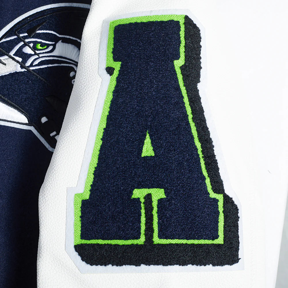 NFL SEATTLE SEAHAWKS MASHUP MEN'S RIB WOOL VARSITY JACKET