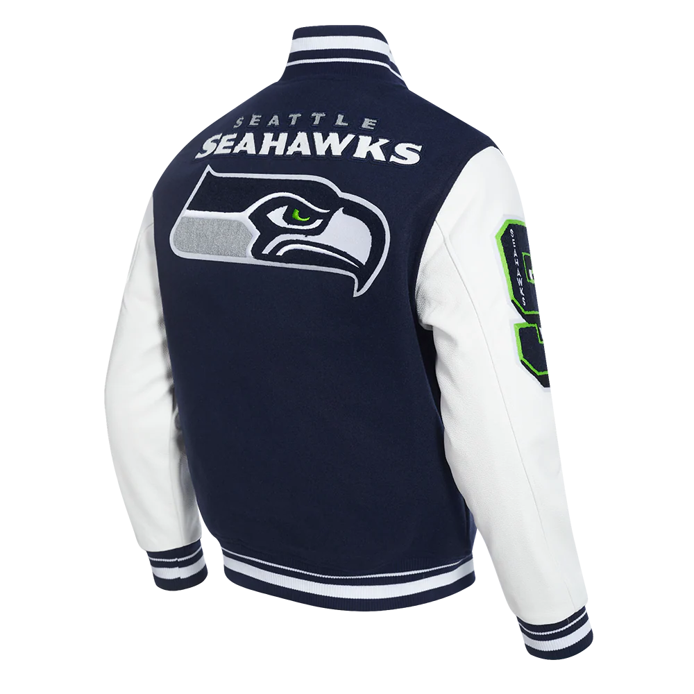 NFL SEATTLE SEAHAWKS MASHUP MEN'S RIB WOOL VARSITY JACKET