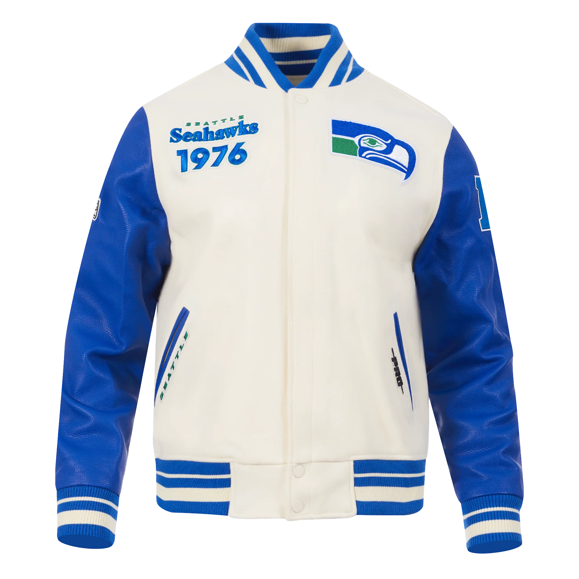 NFL SEATTLE SEAHAWKS RETRO CLASSIC MEN'S RIB WOOL VARSITY JACKET