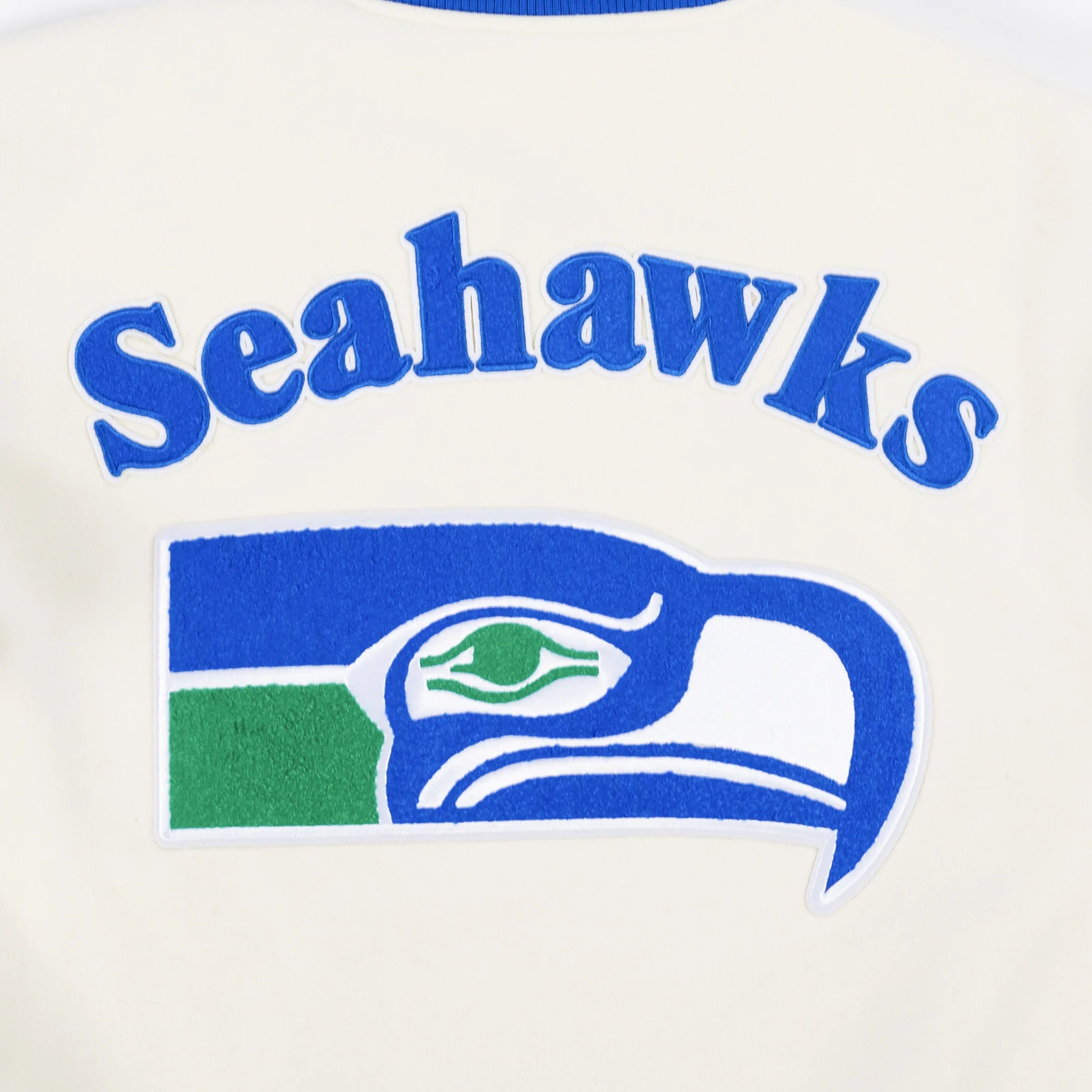 NFL SEATTLE SEAHAWKS RETRO CLASSIC MEN'S RIB WOOL VARSITY JACKET