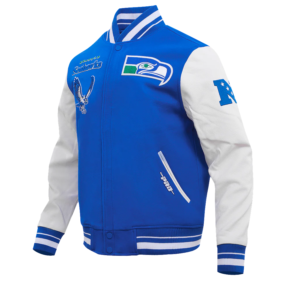 NFL SEATTLE SEAHAWKS RETRO CLASSIC MEN'S RIB WOOL VARSITY JACKET