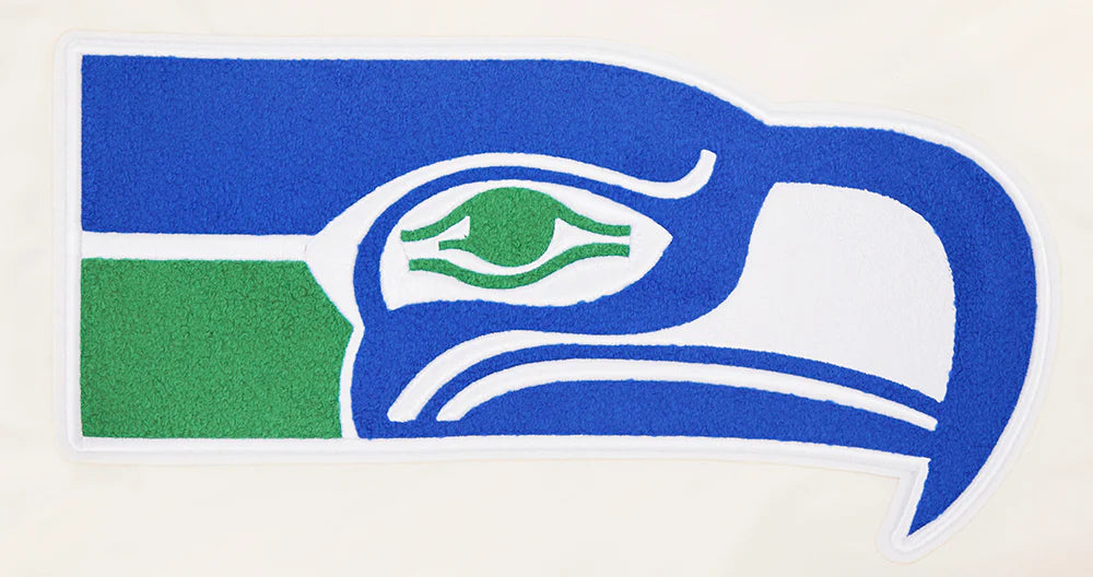 NFL SEATTLE SEAHAWKS RETRO CLASSIC MEN'S RIB SATIN JACKET