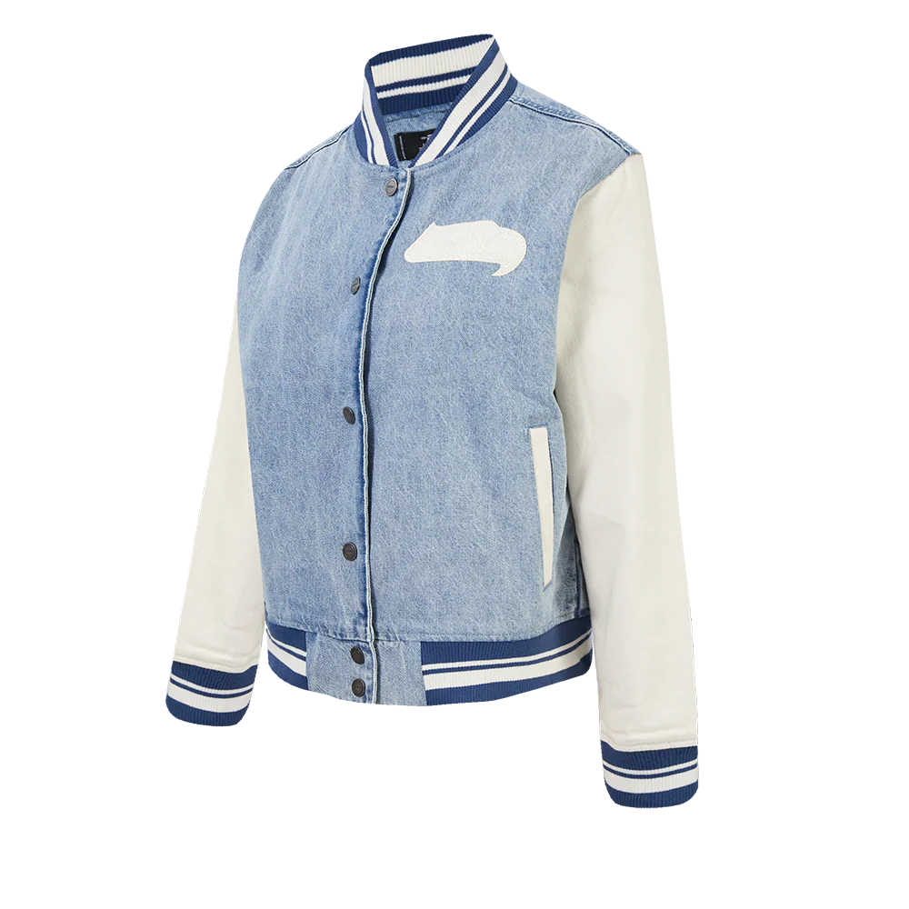 NFL SEATTLE SEAHAWKS VARSITY BLUES WOMEN'S DENIM VARSITY JACKET