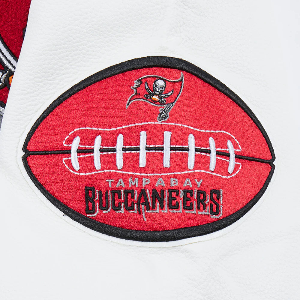 NFL TAMPA BAY BUCCANEERS OLD ENGLISH MEN'S RIB WOOL VARSITY JACKET