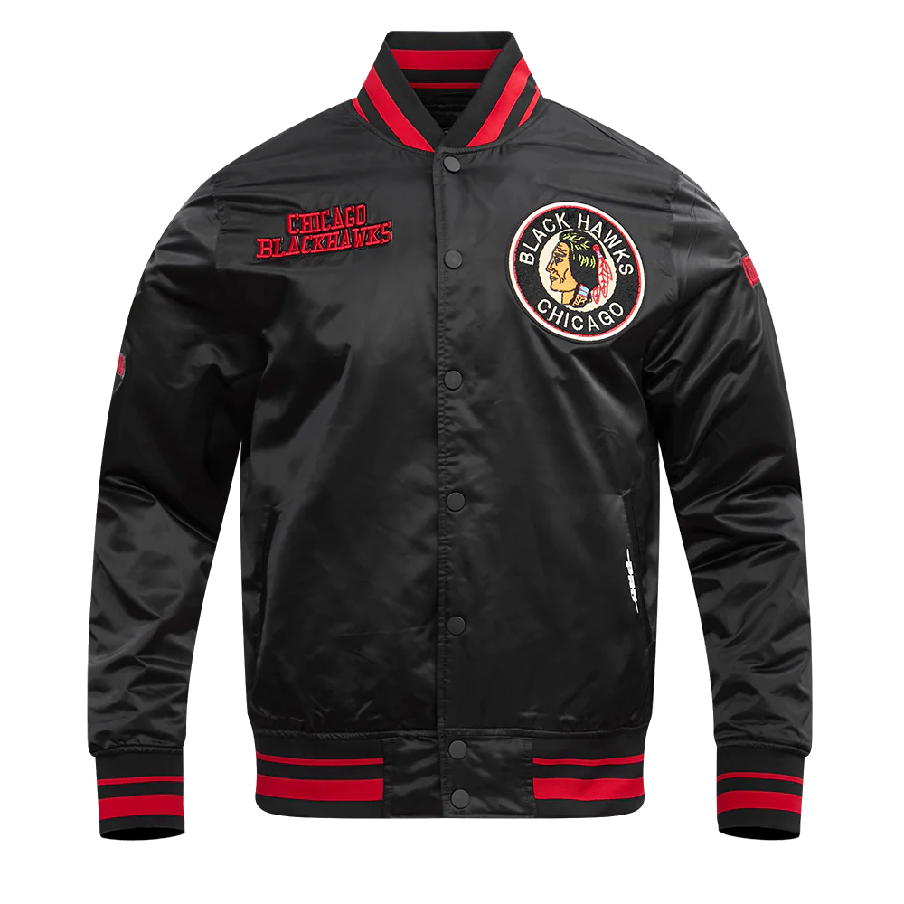 NHL CHICAGO BLACKHAWKS RETRO CLASSIC RIB SATIN JACKET