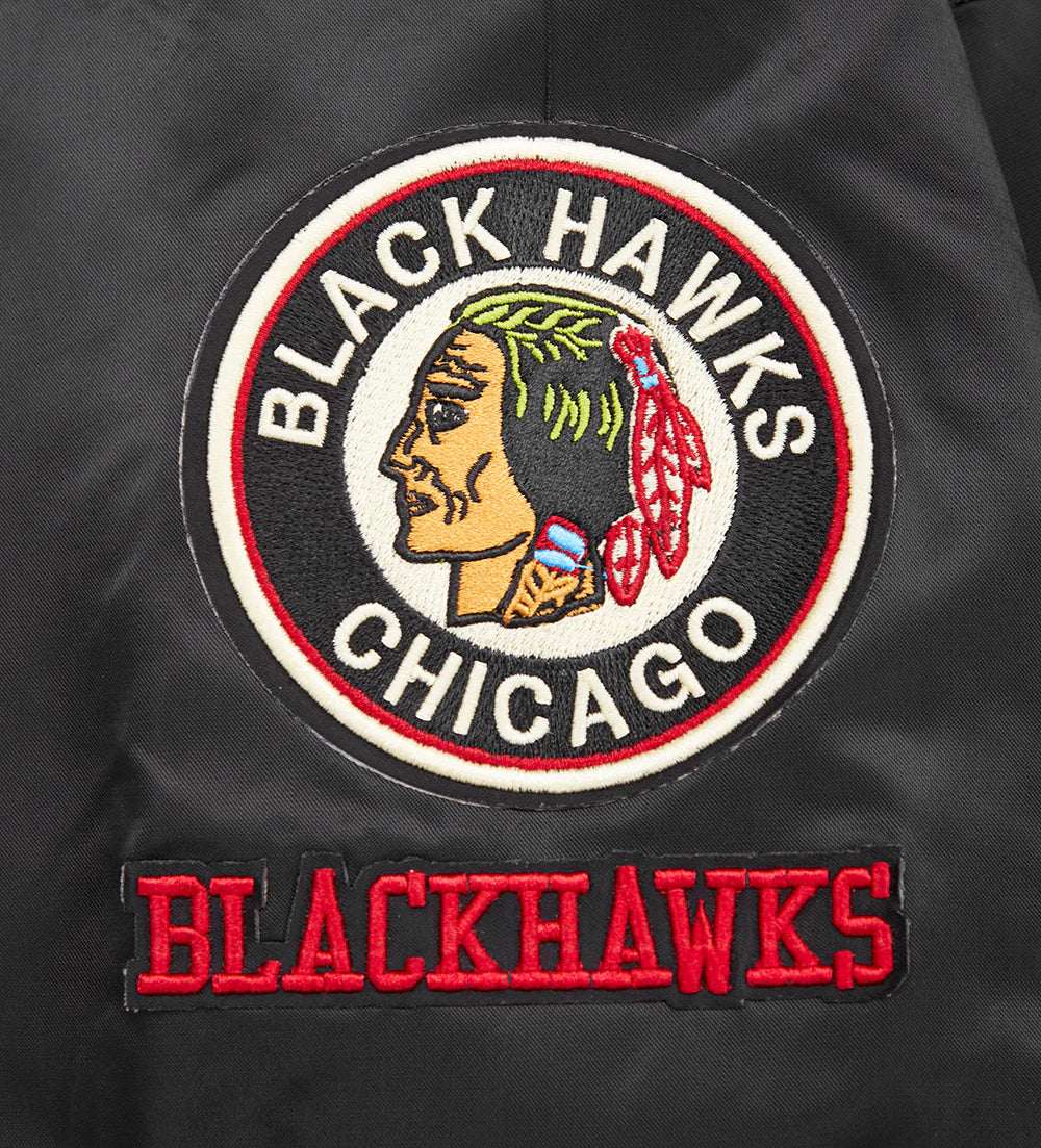 NHL CHICAGO BLACKHAWKS RETRO CLASSIC RIB SATIN JACKET