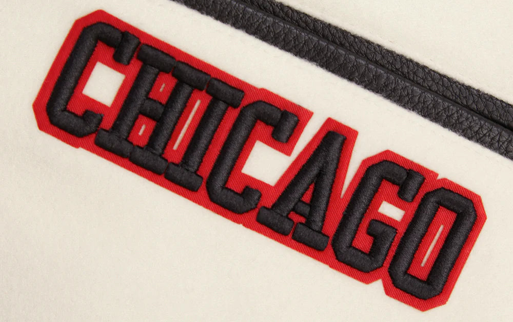 NHL CHICAGO BLACKHAWKS RETRO CLASSIC MEN'S RIB WOOL VARSITY JACKET