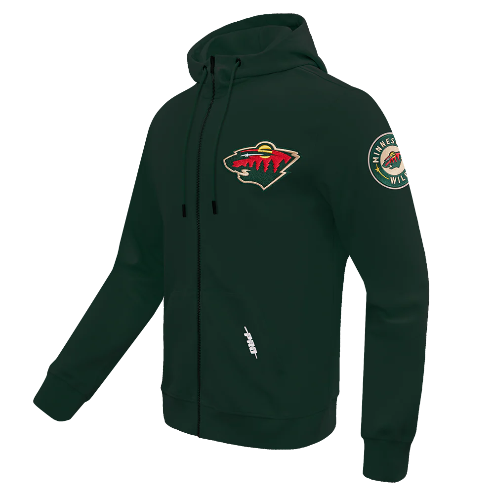 NHL MINNESOTA WILD CLASSIC CHENILLE MEN'S FULL ZIP PULLOVER HOODIE
