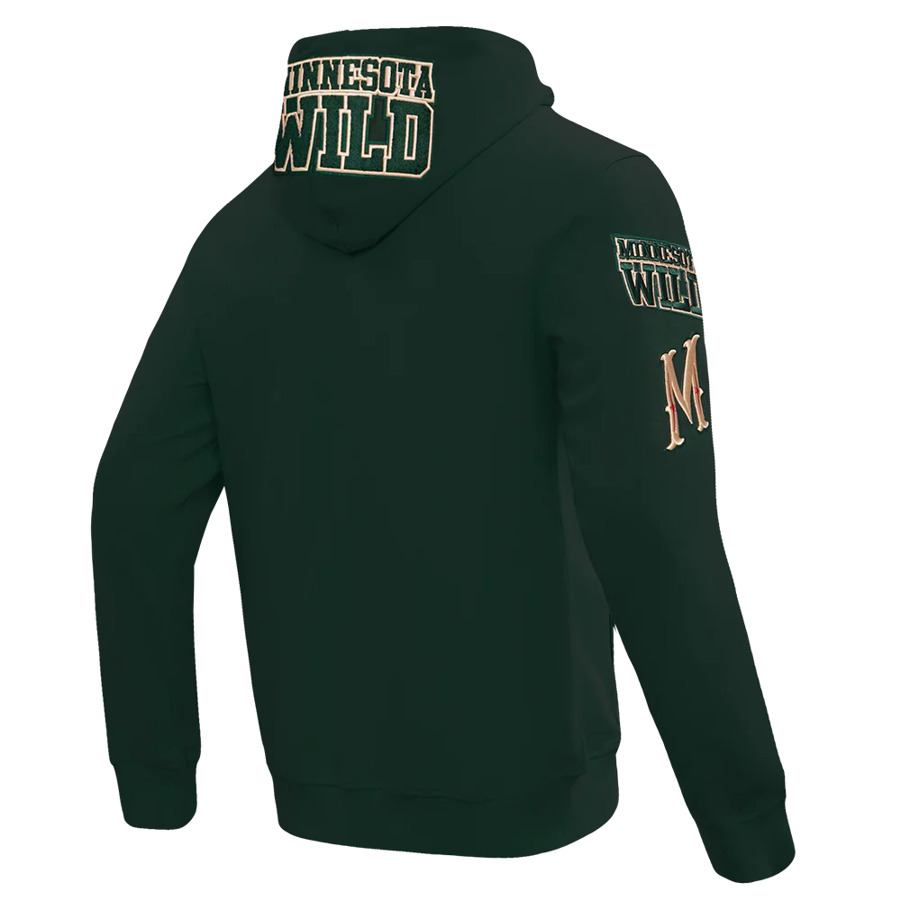 NHL MINNESOTA WILD CLASSIC CHENILLE MEN'S FULL ZIP PULLOVER HOODIE