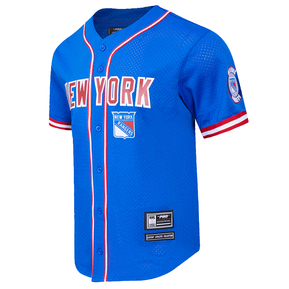 NHL NEW YORK RANGERS CLASSIC MEN'S MESH BUTTON DOWN JERSEY