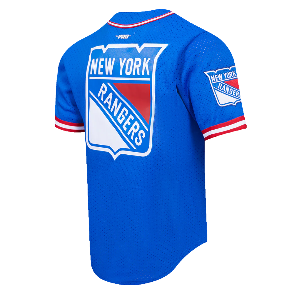 NHL NEW YORK RANGERS CLASSIC MEN'S MESH BUTTON DOWN JERSEY