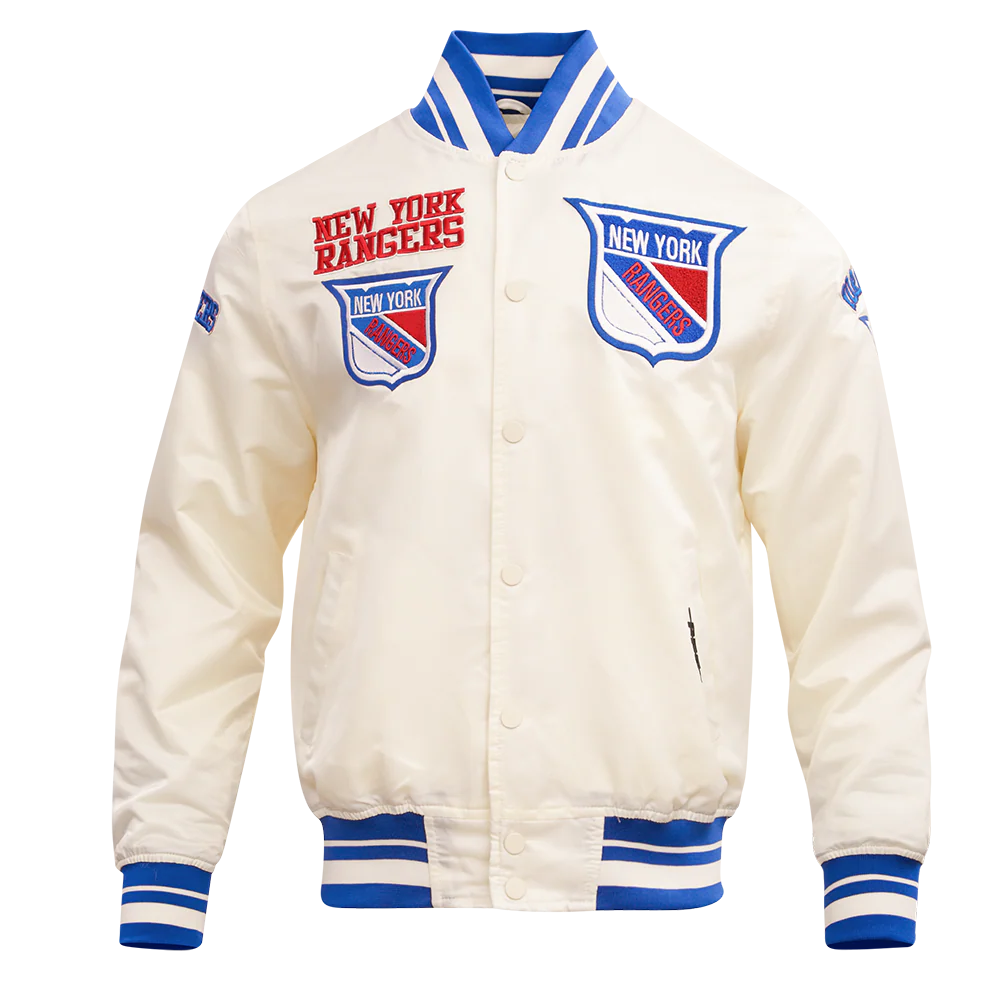 NHL NEW YORK RANGERS RETRO CLASSIC MEN'S RIB SATIN JACKET