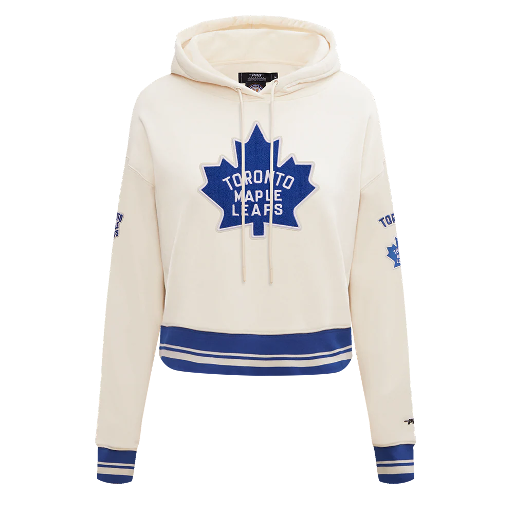 NHL TORONTO MAPLE LEAFS RETRO CLASSIC WOMEN'S RIB CROPPED PULLOVER HOODIE