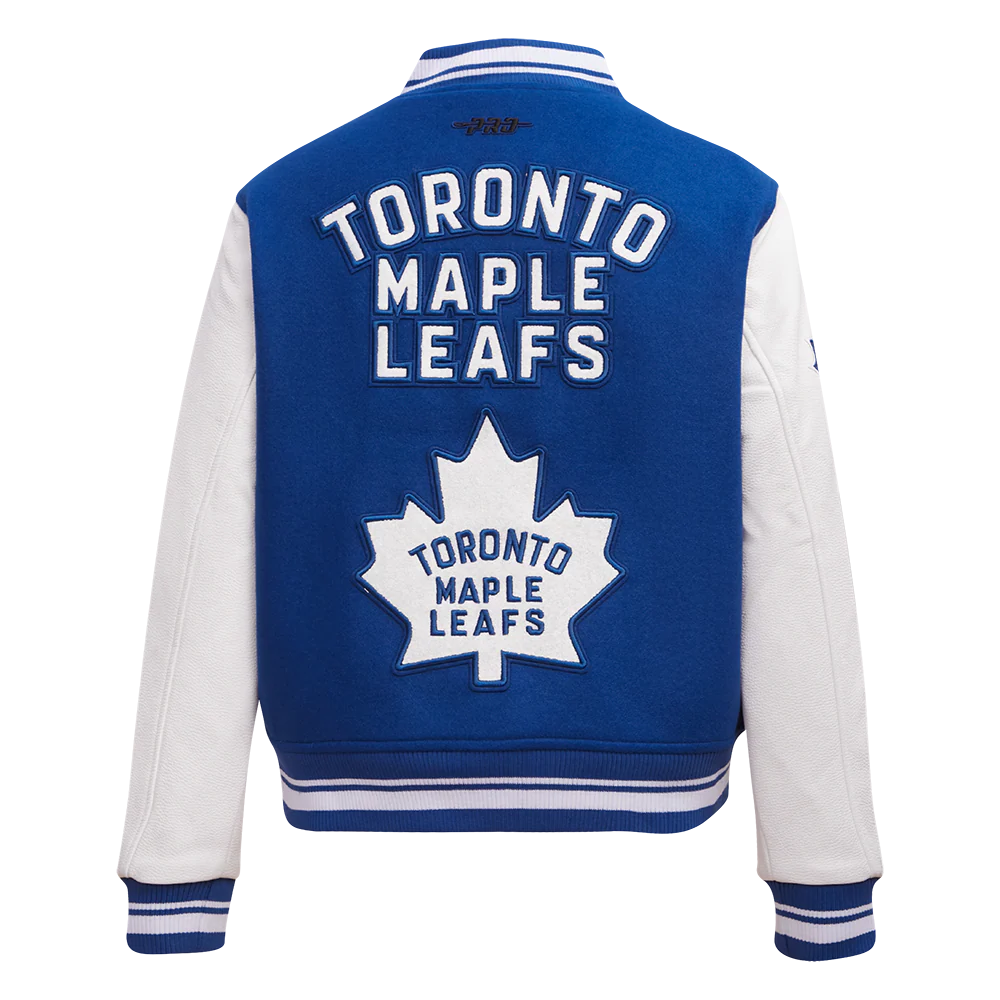 NHL TORONTO MAPLE LEAFS RETRO CLASSIC WOMEN'S RIB WOOL VARSITY JACKET