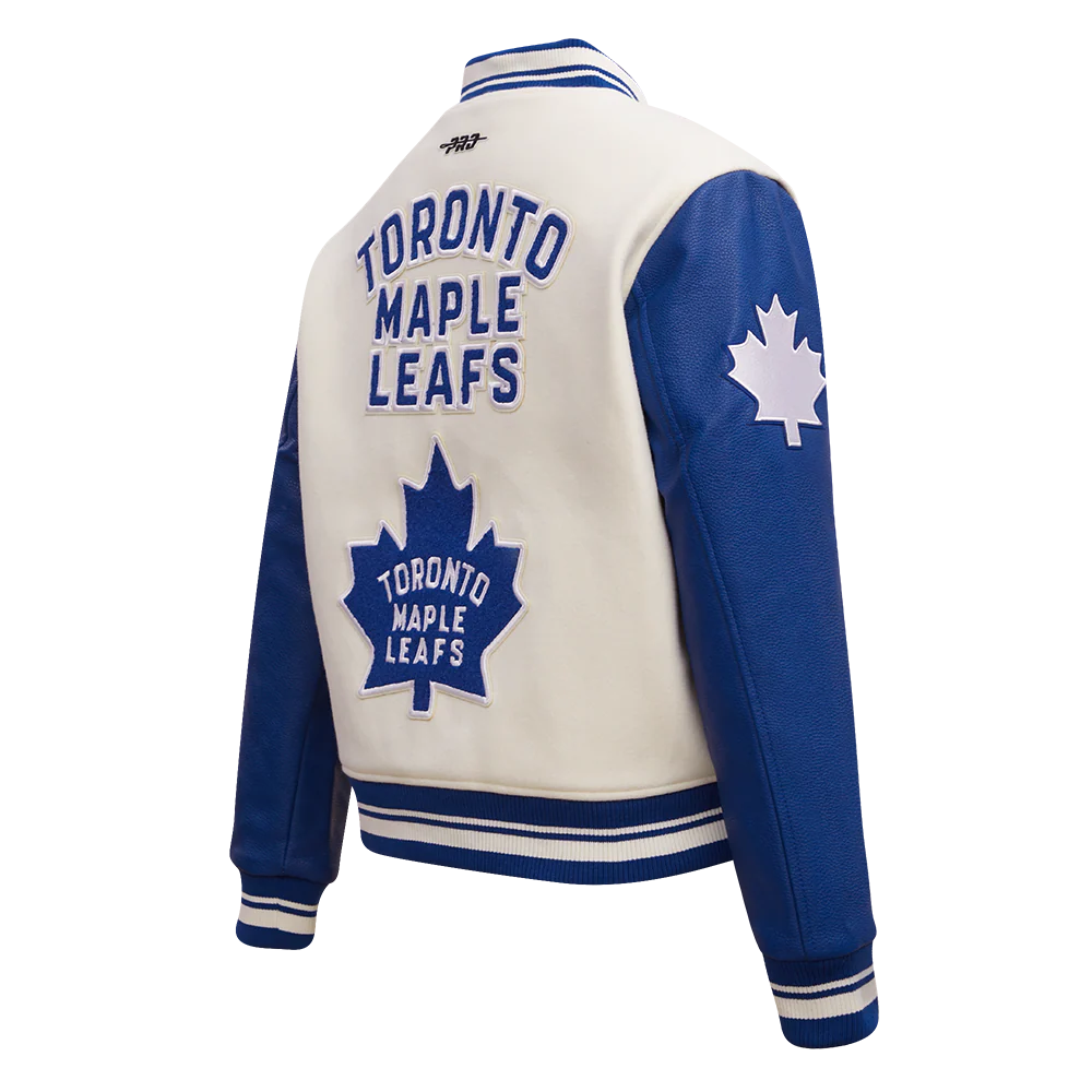 NHL TORONTO MAPLE LEAFS RETRO CLASSIC WOMEN'S RIB WOOL VARSITY JACKET