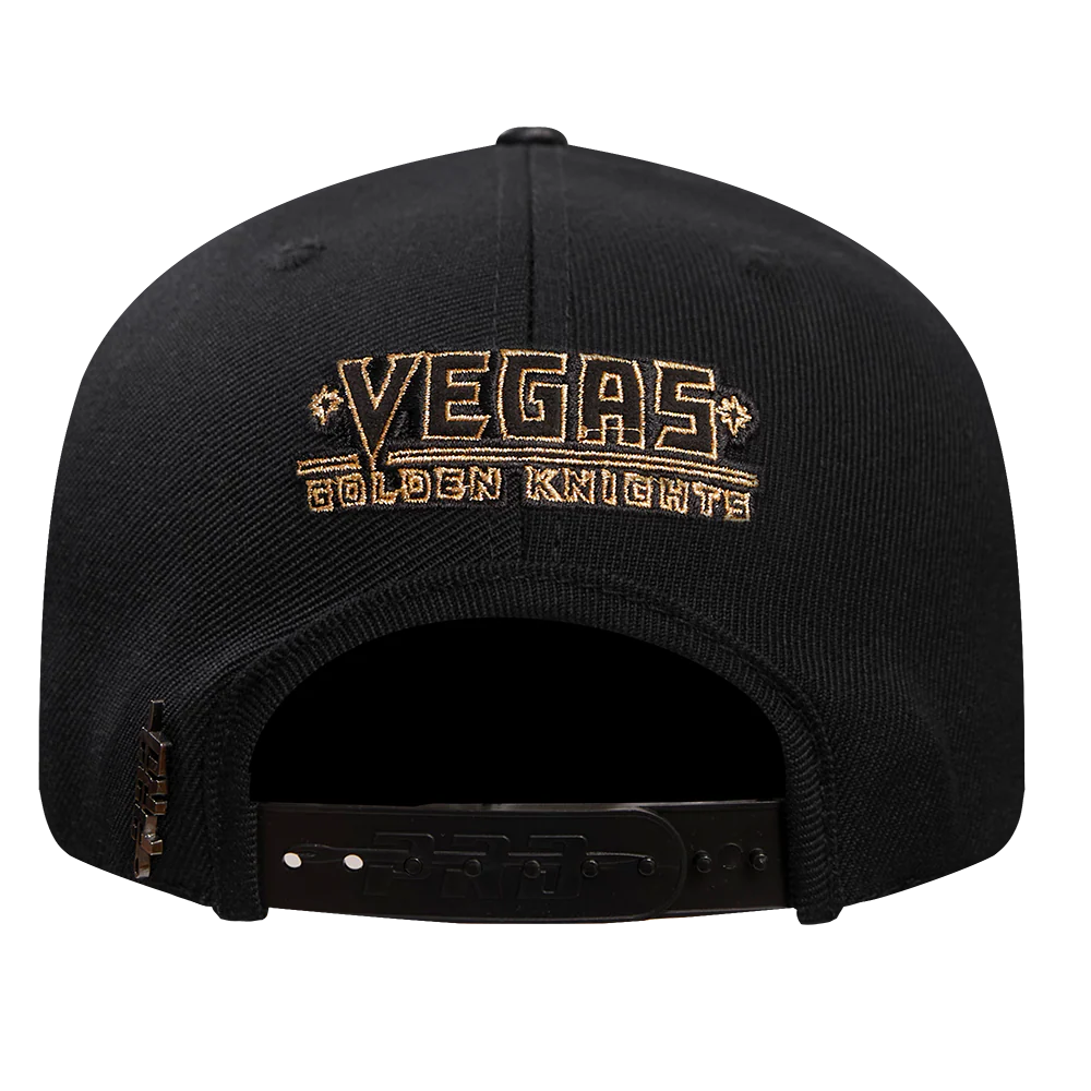 NHL VEGAS GOLDEN KNIGHTS BLACK & GOLD WOOL SNAPBACK HAT