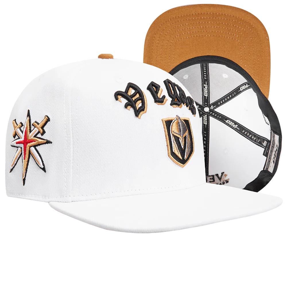 NHL VEGAS GOLDEN KNIGHTS OLD ENGLISH UNISEX 6 PANEL SNAPBACK HAT