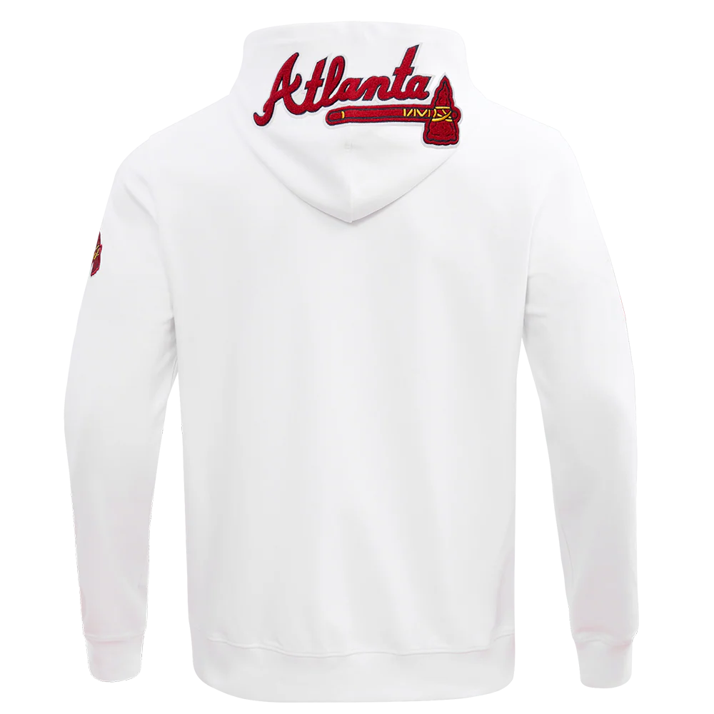 MLB ATLANTA BRAVES CLASSIC CHENILLE MEN'S FULL ZIP PULLOVER HOODIE