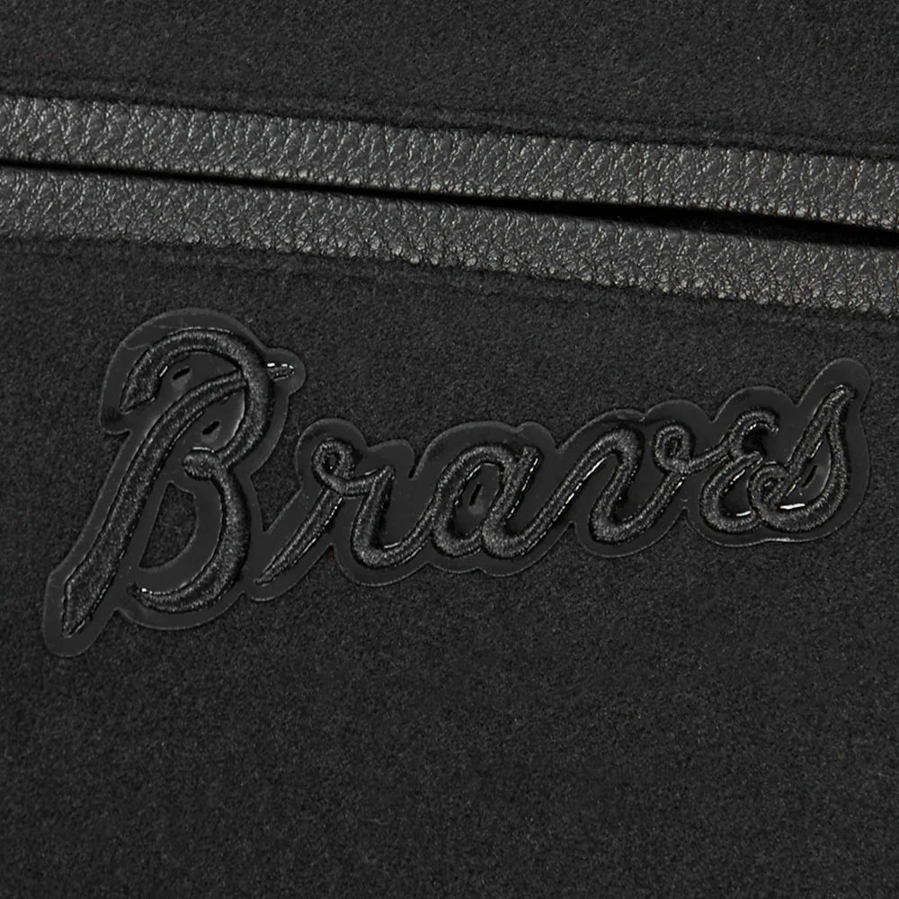 MLB ATLANTA BRAVES TRIPLE BLACK BIG BOYS WOOL VARSITY JACKET