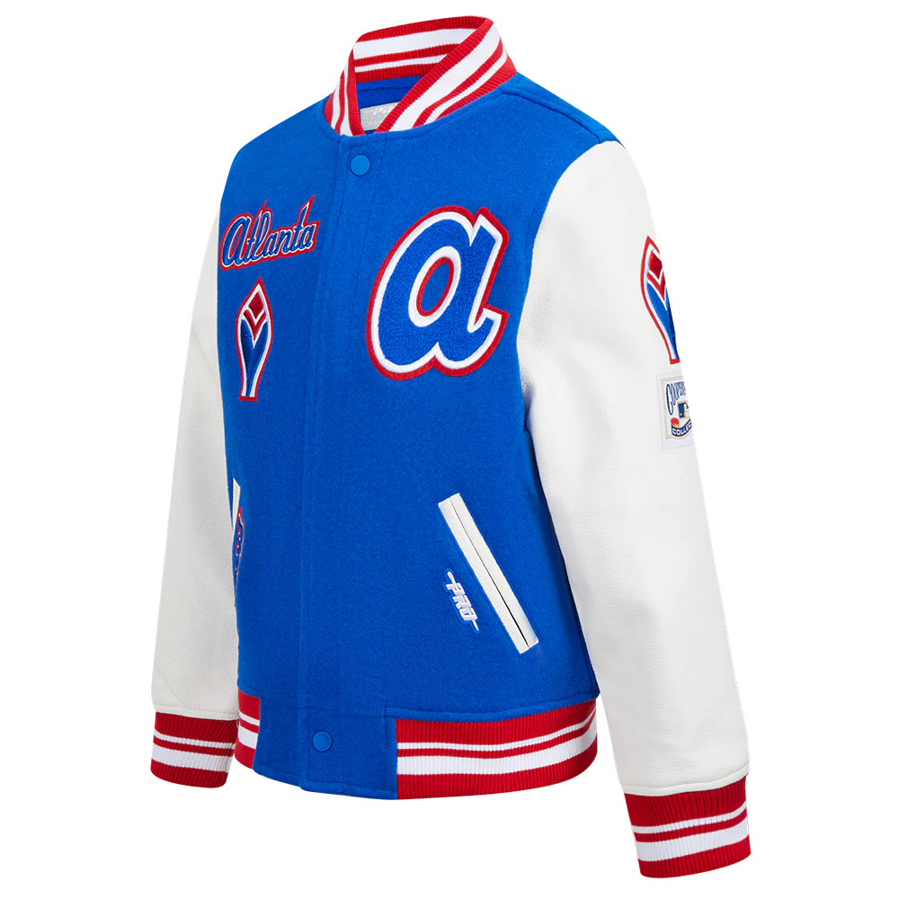 MLB ATLANTA BRAVES RETRO CLASSIC BIG BOYS RIB WOOL VARSITY JACKET