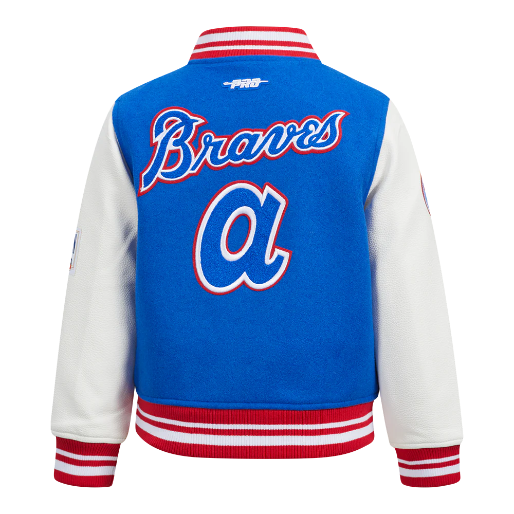 MLB ATLANTA BRAVES RETRO CLASSIC LITTLE BOYS RIB WOOL VARSITY JACKET