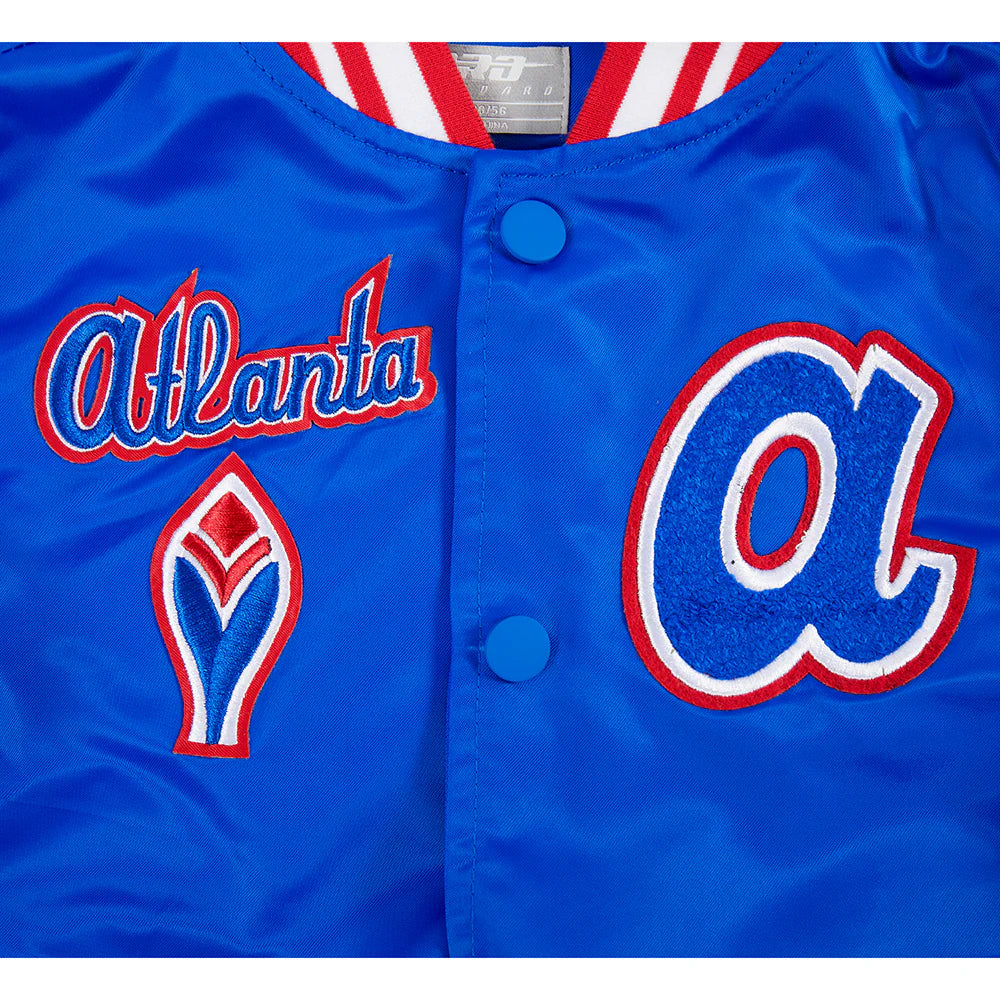 MLB ATLANTA BRAVES RETRO CLASSIC TODDLER BOYS RIB SATIN JACKET