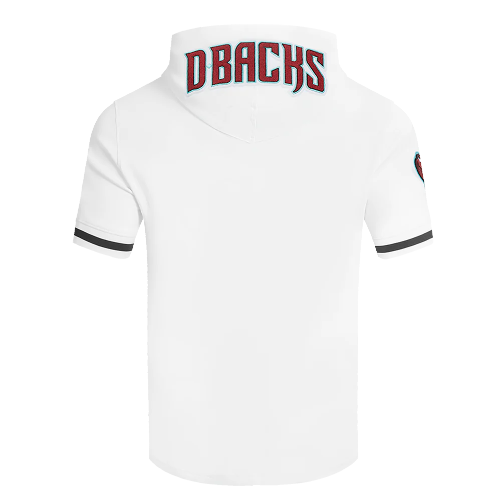 MLB ARIZONA DIAMONDBACKS CLASSIC CHENILLE MEN'S DOUBLE KNIT SHORT SLEEVE PULLOVER HOODIE