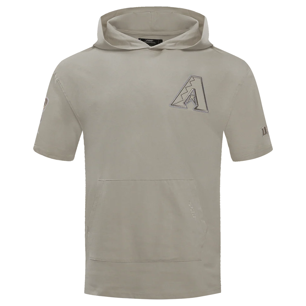 MLB ARIZONA DIAMONDBACKS NEUTRAL MEN'S COTTON JERSEY SHORT SLEEVE PULLOVER HOODIE