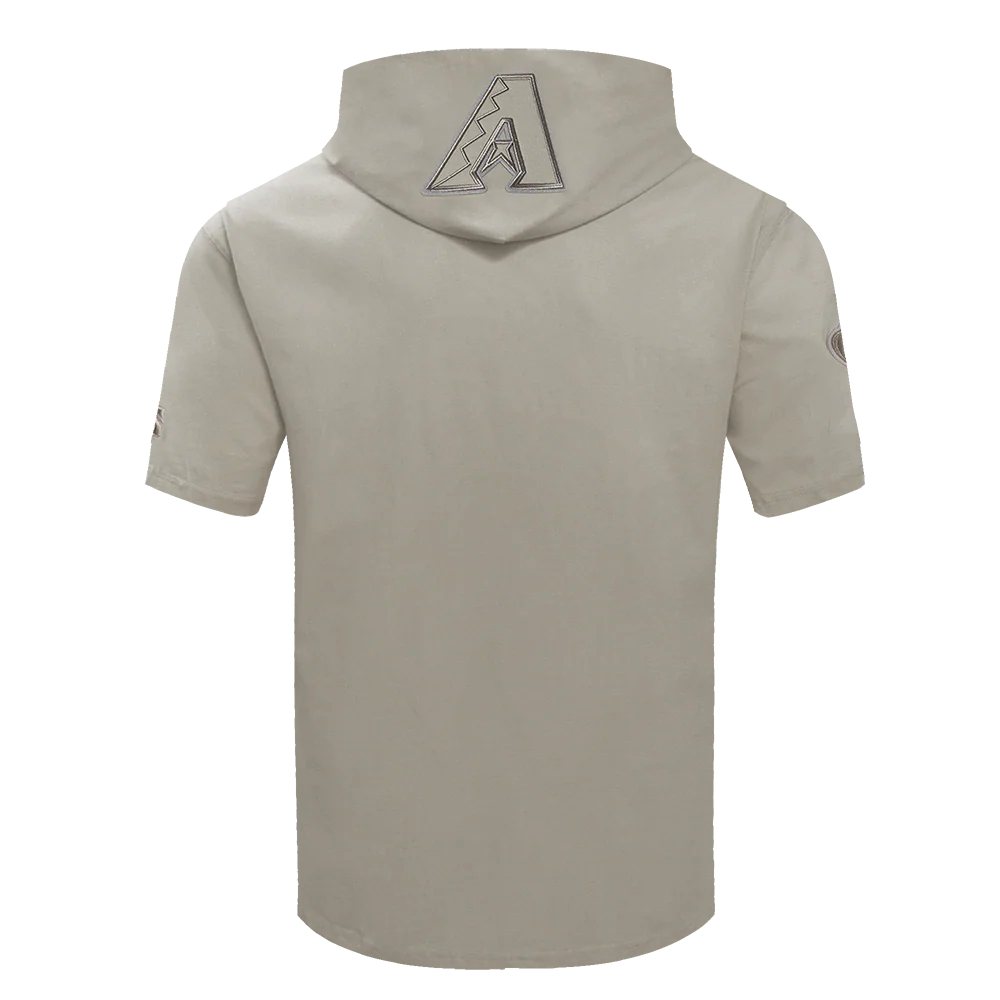 MLB ARIZONA DIAMONDBACKS NEUTRAL MEN'S COTTON JERSEY SHORT SLEEVE PULLOVER HOODIE