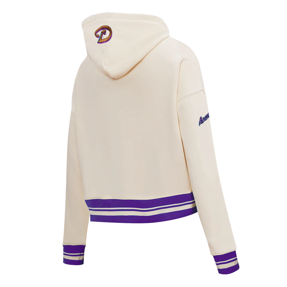 MLB ARIZONA DIAMONDBACKS RETRO CLASSIC WOMEN'S RIB CROPPED PULLOVER HOODIE