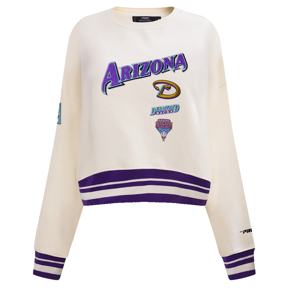 MLB ARIZONA DIAMONDBACKS RETRO CLASSIC WOMEN'S RIB CREWNECK