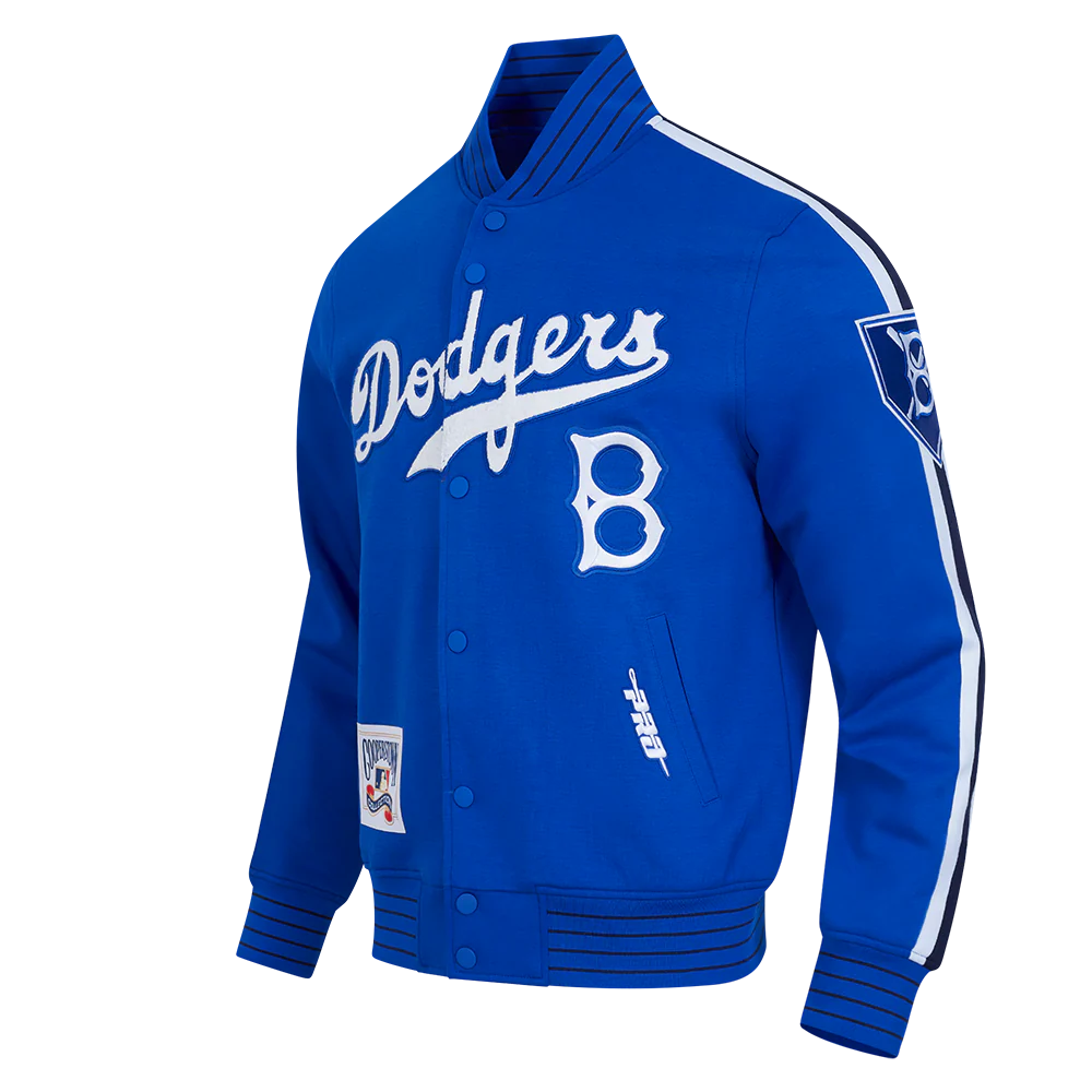 MLB BROOKLYN DODGERS COOPERSTOWN LOGO PRO GAME DAY MEN'S DOUBLE KNIT JACKET