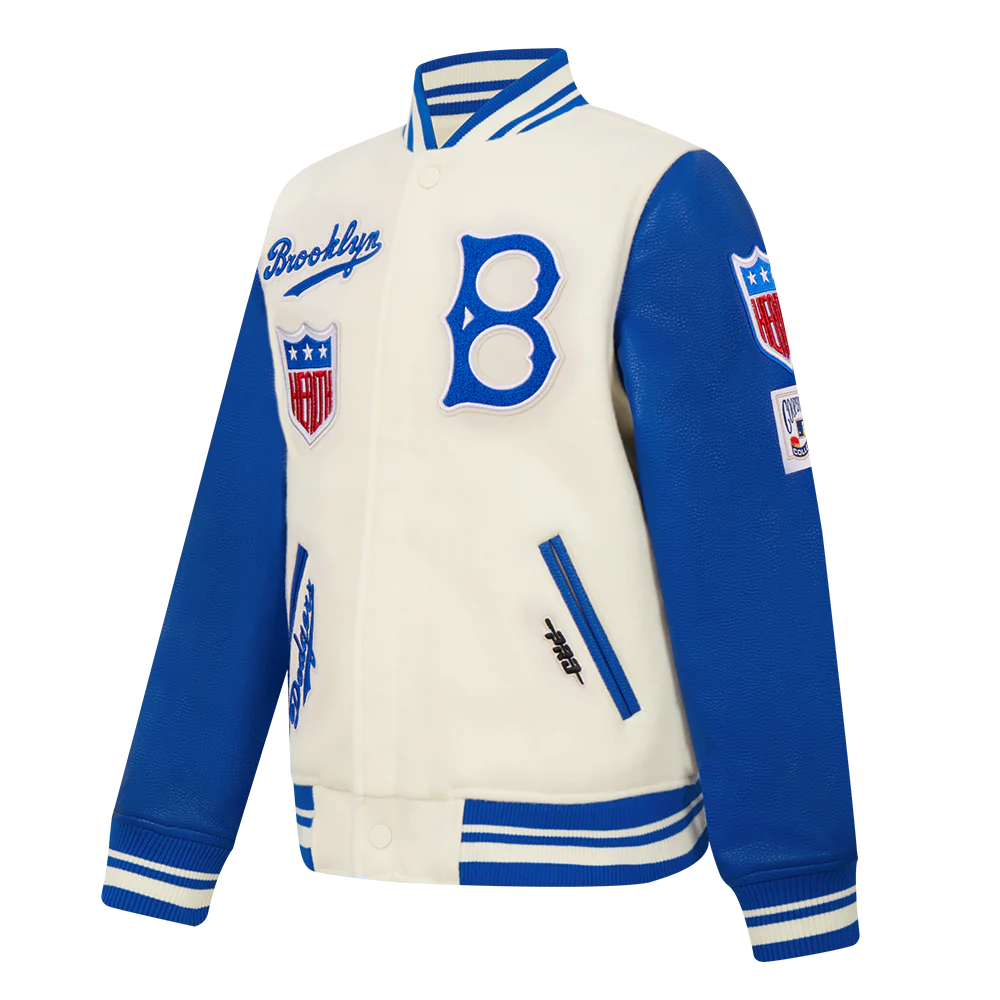 MLB BROOKLYN DODGERS RETRO CLASSIC BIG BOYS RIB WOOL VARSITY JACKET