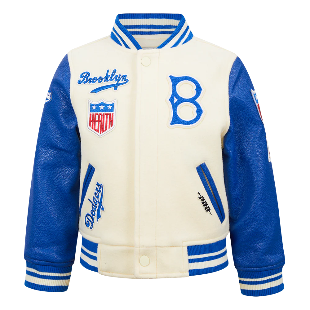 MLB BROOKLYN DODGERS RETRO CLASSIC TODDLER BOYS RIB WOOL VARSITY JACKET