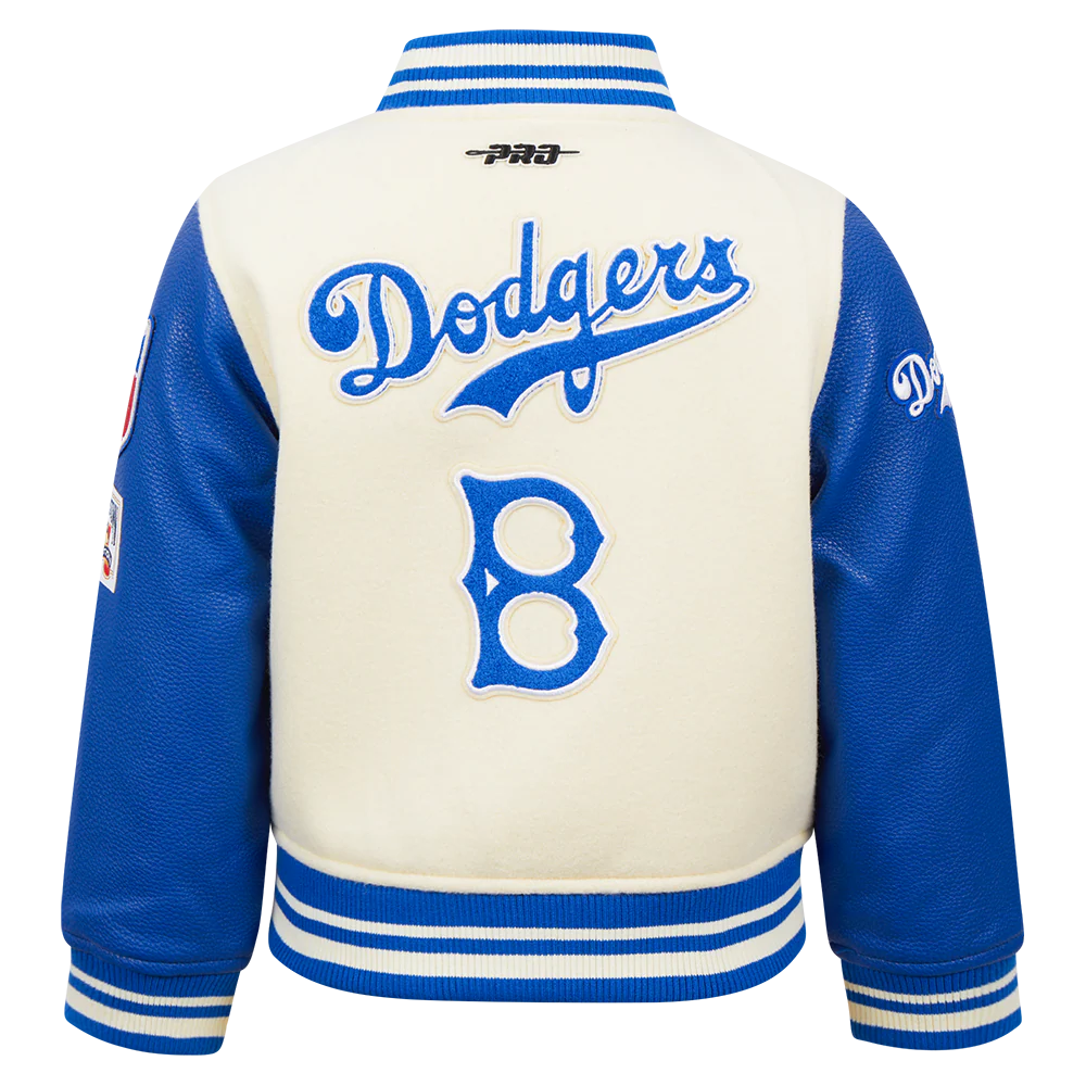 MLB BROOKLYN DODGERS RETRO CLASSIC TODDLER BOYS RIB WOOL VARSITY JACKET