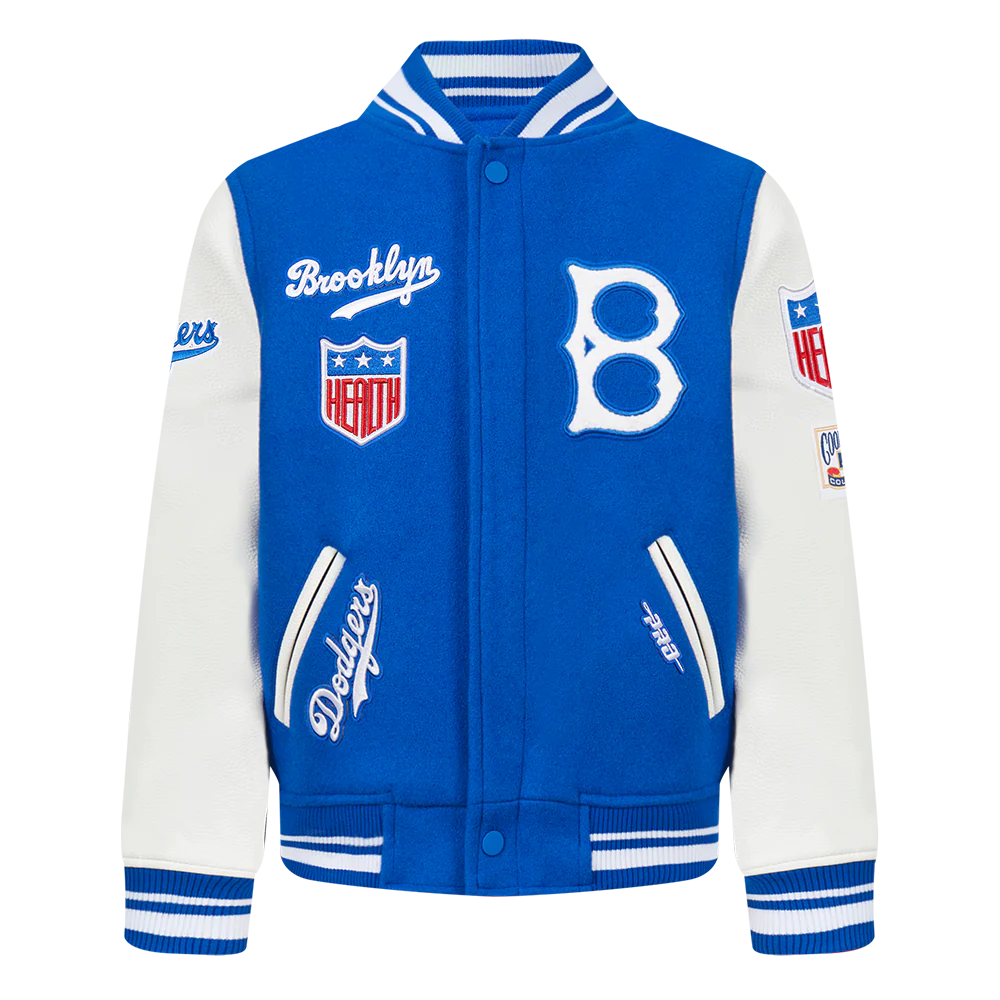 MLB BROOKLYN DODGERS RETRO CLASSIC TODDLER BOYS RIB WOOL VARSITY JACKET