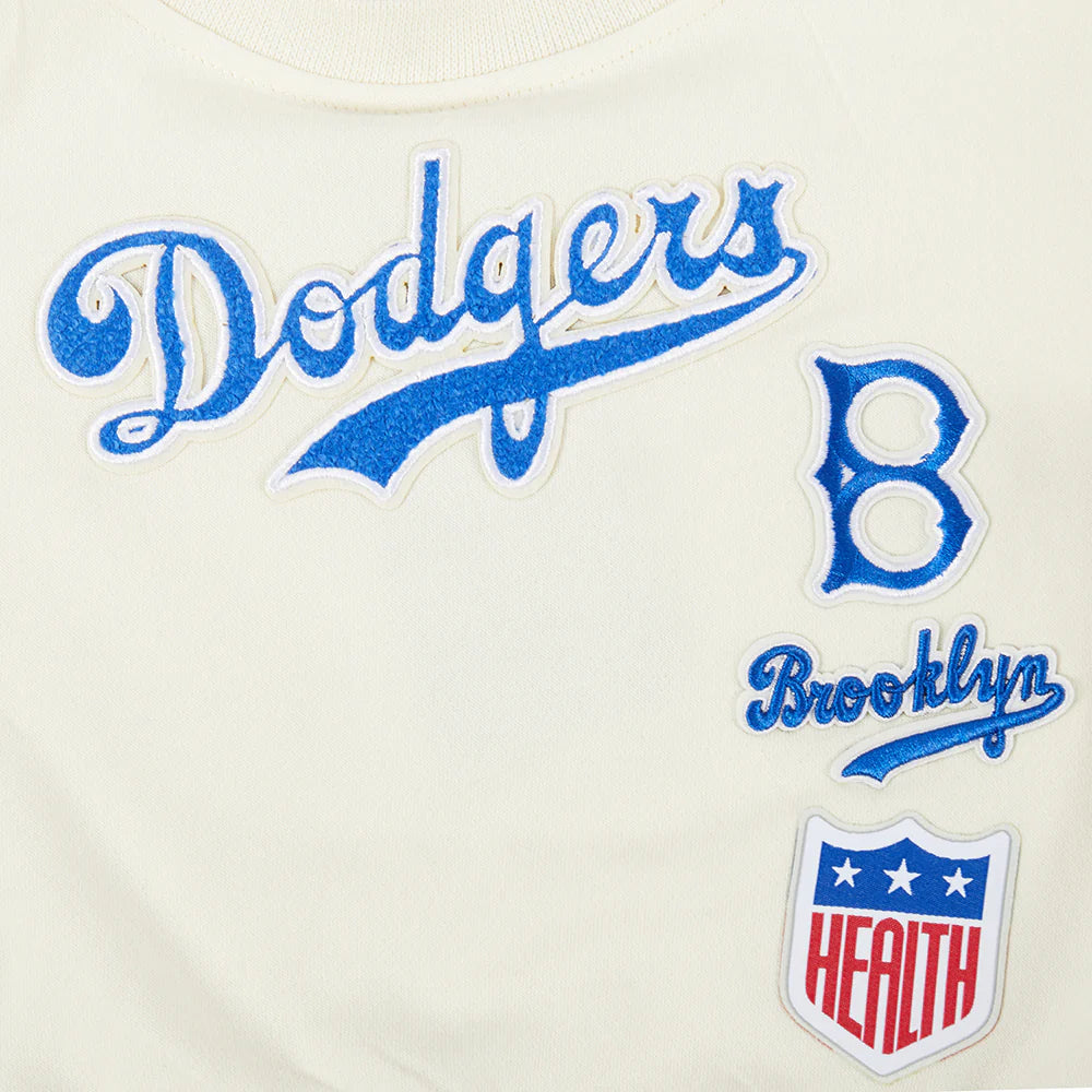 MLB BROOKLYN DODGERS RETRO CLASSIC TODDLER GIRLS RIB FLEECE CREWNECK