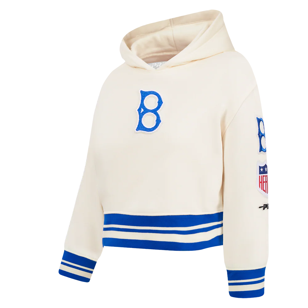 MLB BROOKLYN DODGERS RETRO CLASSIC TODDLER GIRLS RIB FLEECE PO HOODIE