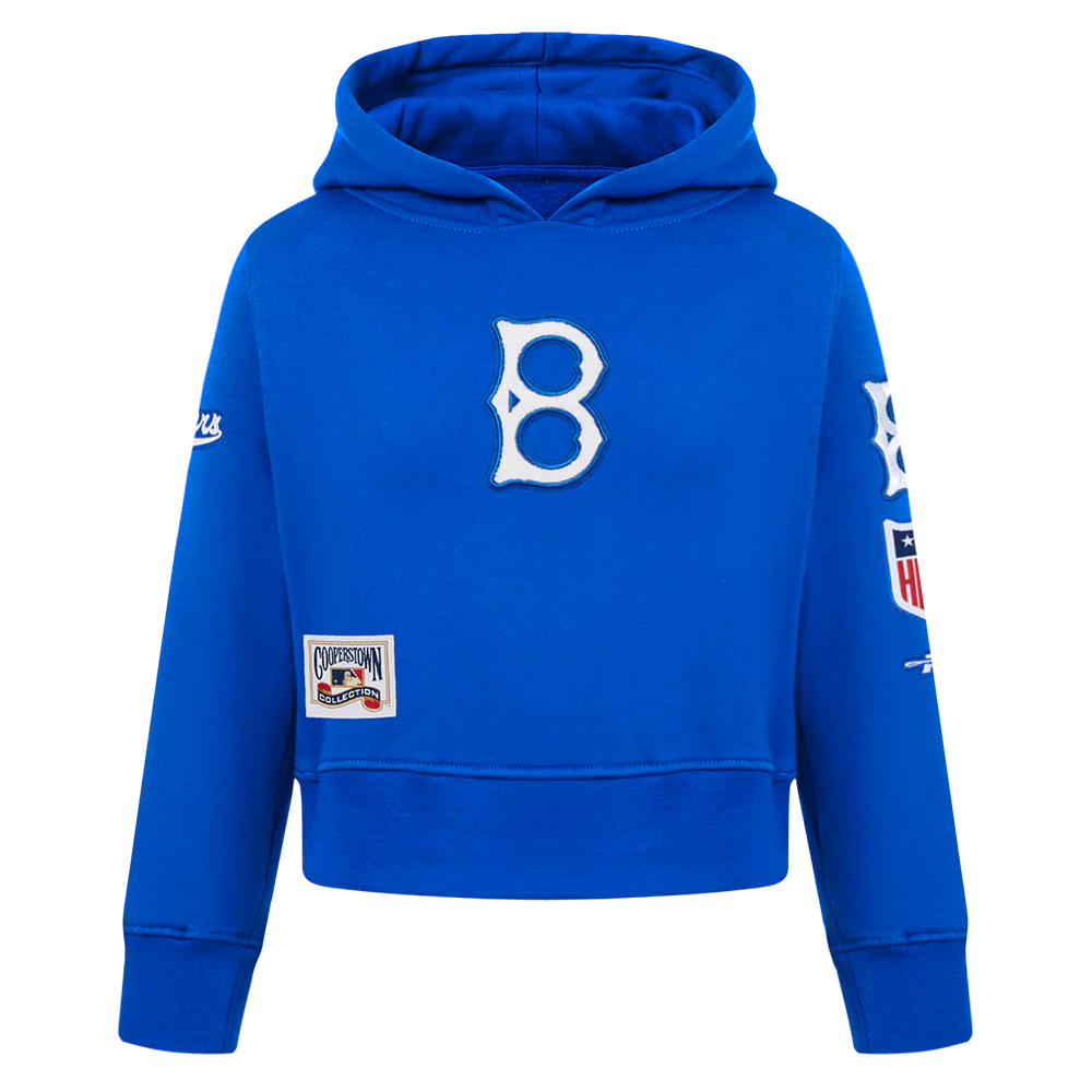 MLB BROOKLYN DODGERS RETRO CLASSIC TODDLER GIRLS RIB FLEECE PO HOODIE