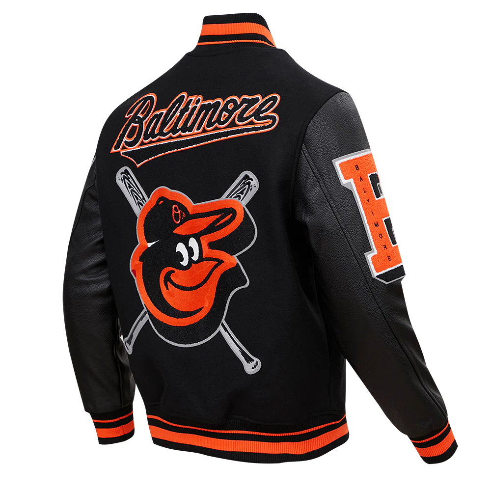 MLB BALTIMORE ORIOLES MASHUP MEN'S RIB WOOL VARSITY JACKET