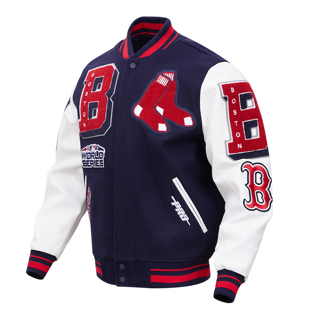 MLB BOSTON RED SOX MASHUP MEN'S RIB WOOL VARSITY JACKET