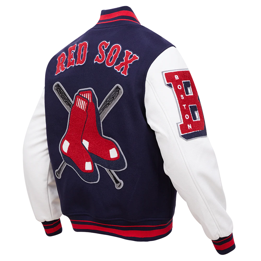 MLB BOSTON RED SOX MASHUP MEN'S RIB WOOL VARSITY JACKET