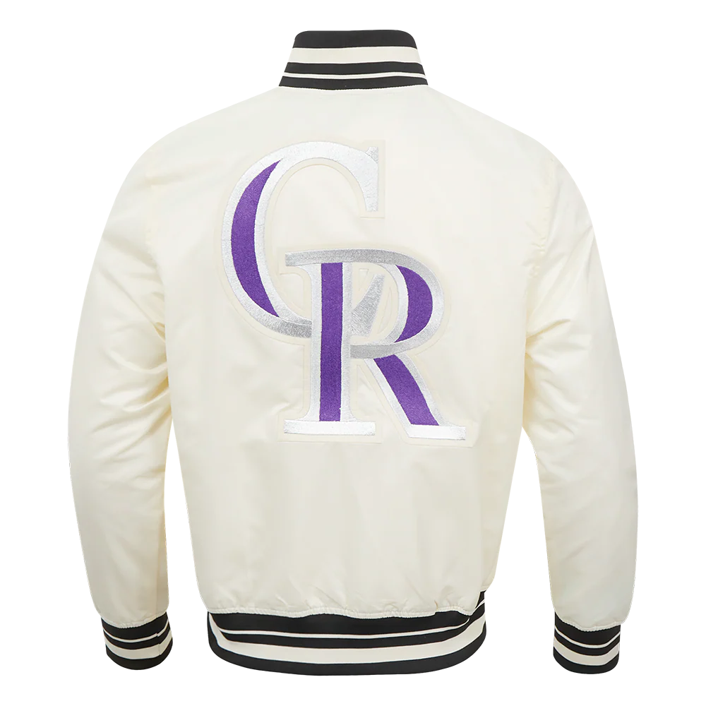 MLB COLORADO ROCKIES RETRO CLASSIC MEN'S RIB SATIN JACKET