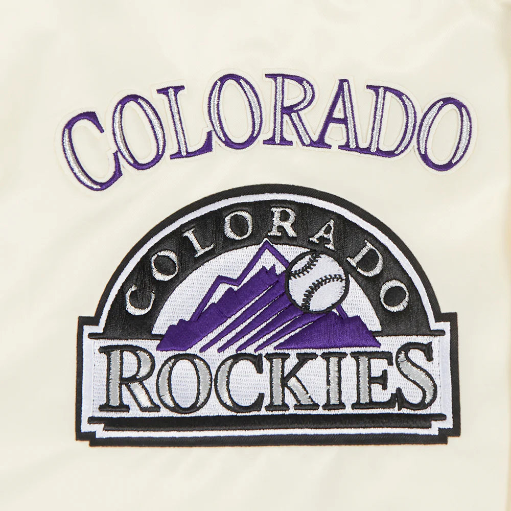 MLB COLORADO ROCKIES RETRO CLASSIC MEN'S RIB SATIN JACKET