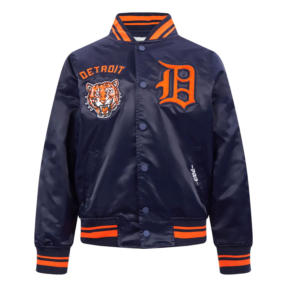 MLB DETROIT TIGERS RETRO CLASSIC BIG BOYS RIB SATIN JACKET