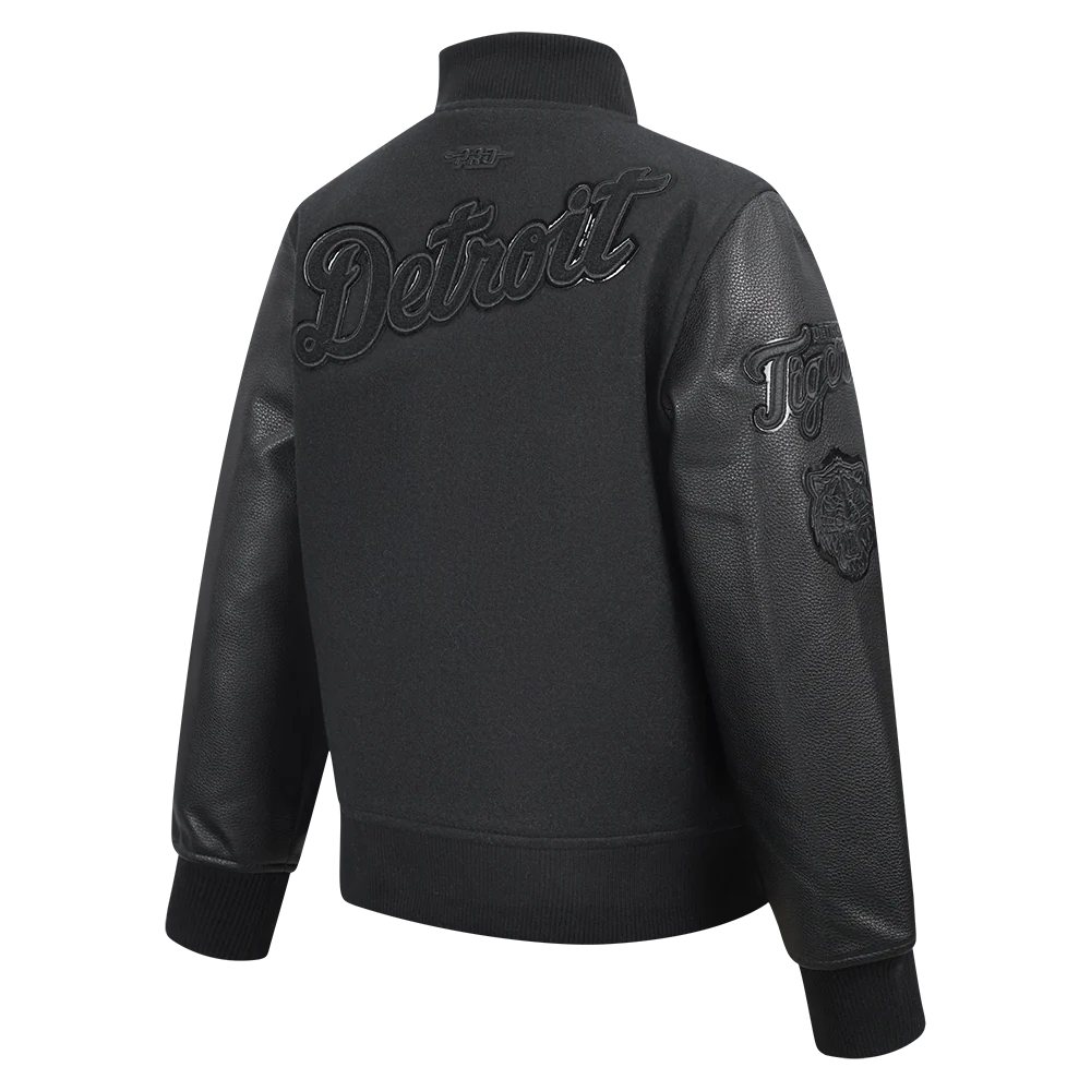 MLB DETROIT TIGERS TRIPLE BLACK BIG BOYS WOOL VARSITY JACKET